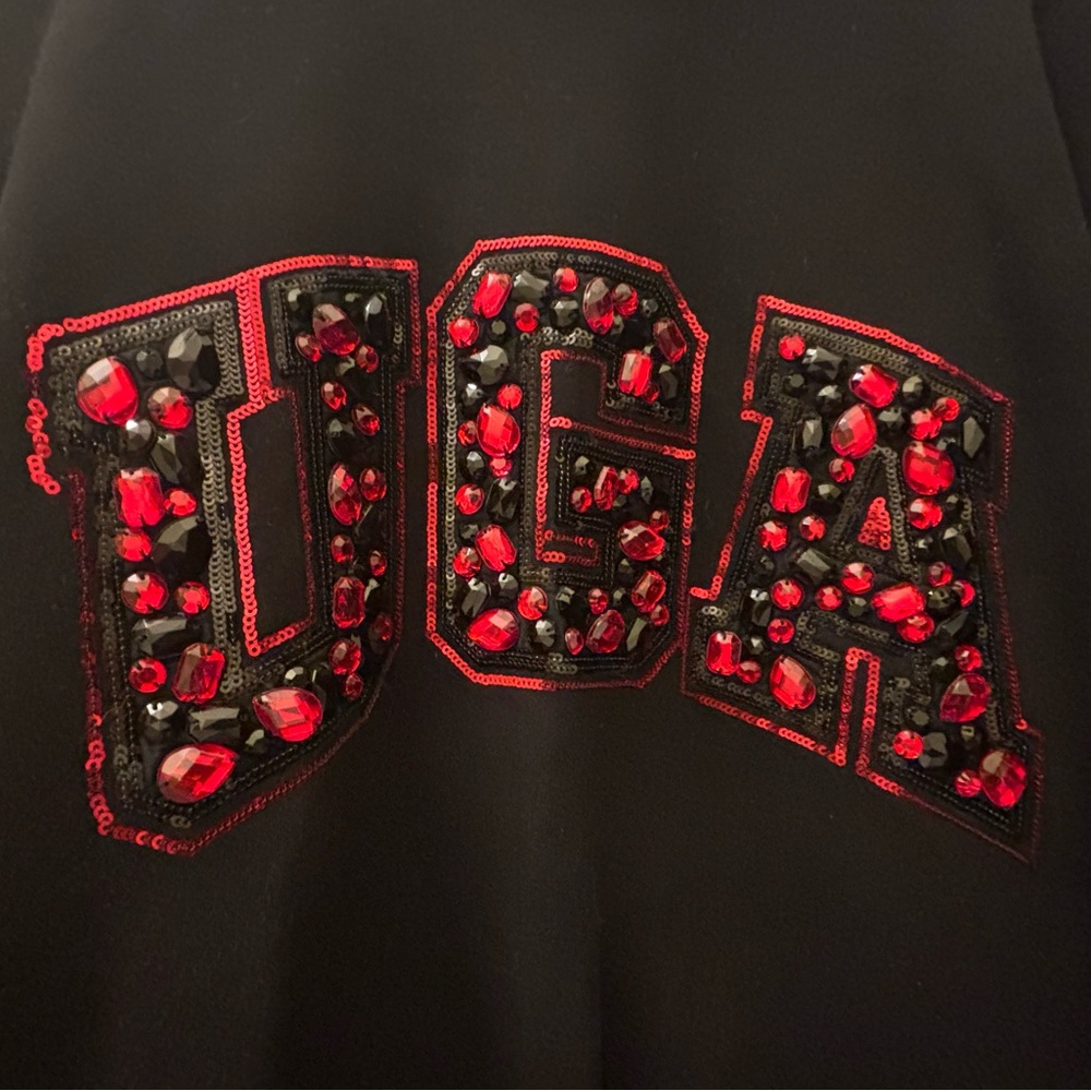 Licensed UGA University of Georgia Black w/Multi Jewel Letter Sweatshirt  XL NEW